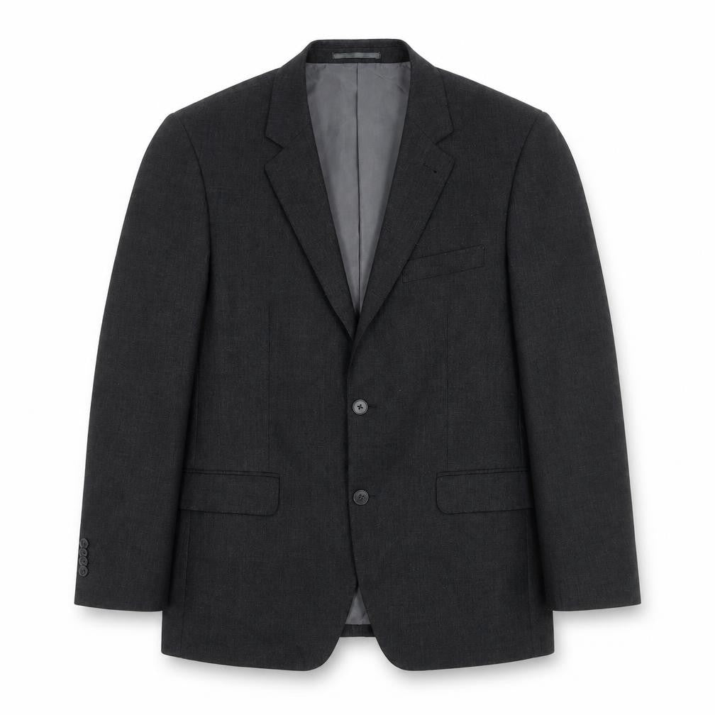 F&F Men’s Grey 38R Blazer Jacket Two-Button Notch Lapel Formal