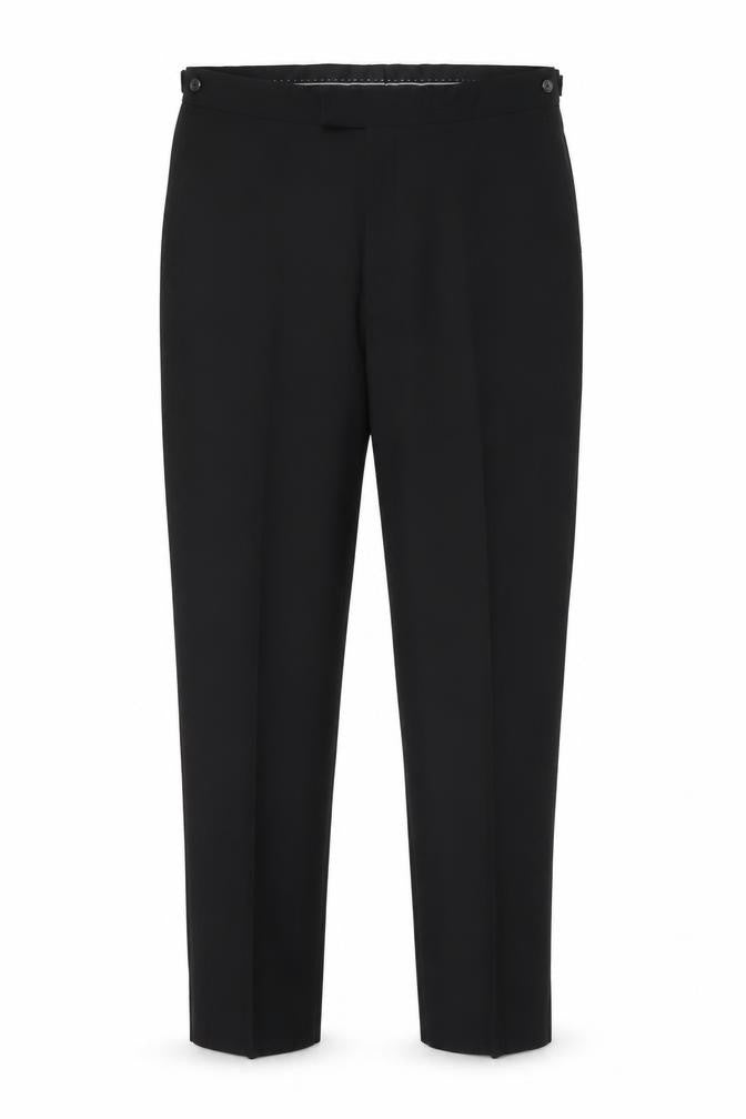 Moss Bros Men's Black Wool Blend Dress Trousers 38S Regular Fit