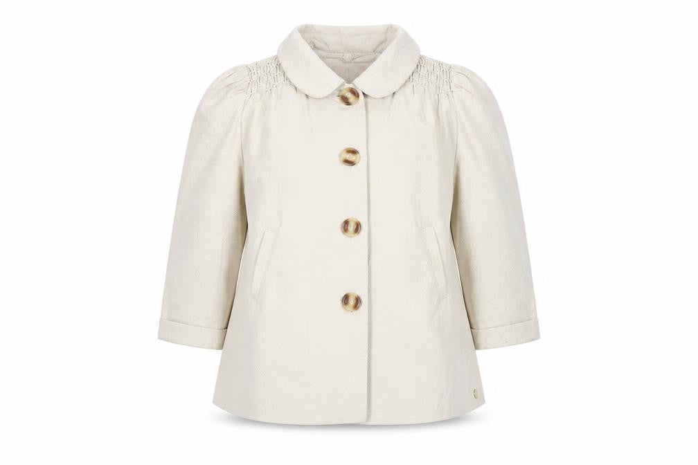 Marks & Spencer Girls Beige Coat 2-3 Years Basic Mid-Length Lined