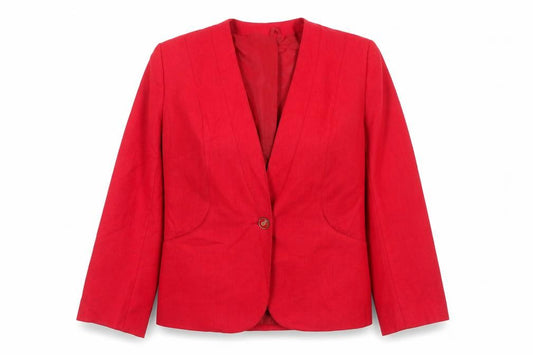 Debenhams Women Red Blazer Size 16 Tailored Single-Breasted Jacket