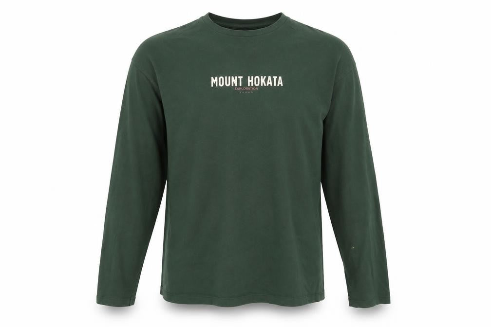 Selected Homme Men’s Green Long Sleeve Graphic Cotton T-Shirt L