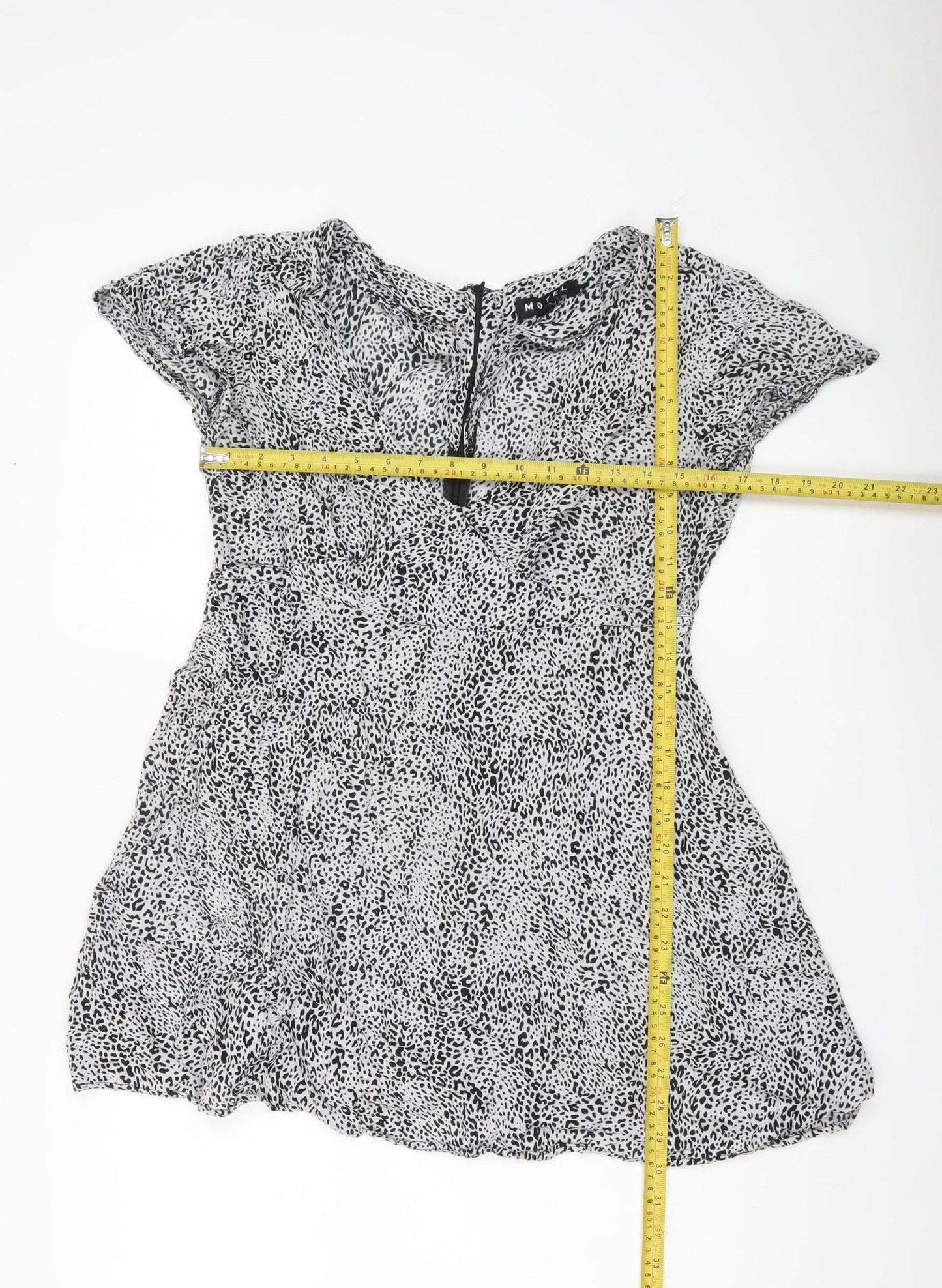Motel Women’s Black White Animal Print Mini Bodycon Dress M