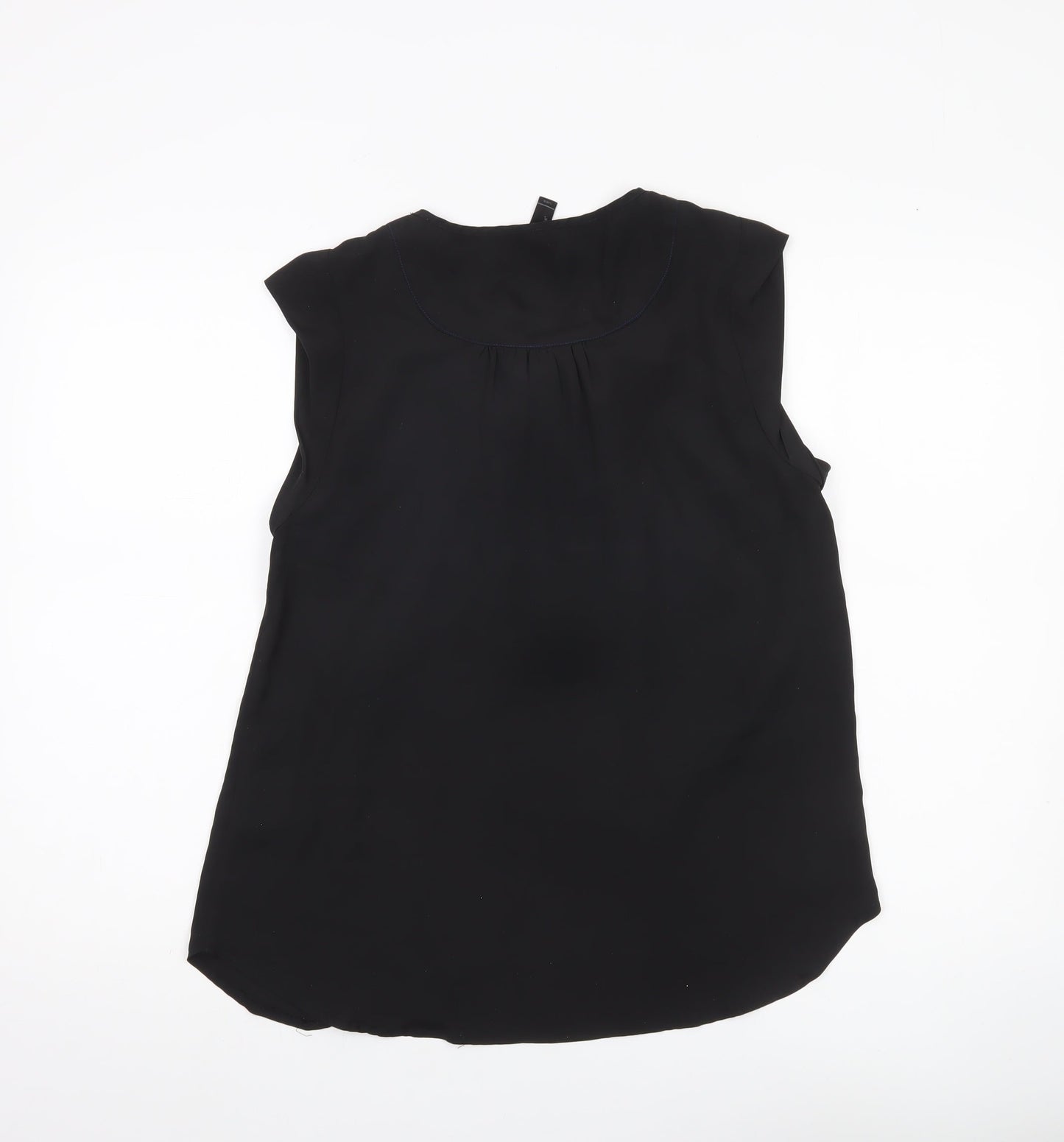 Vero Moda Womens Black Blue Bow Tunic Blouse Sleeveless Size L