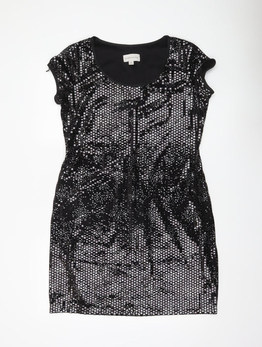 Ronni Nicole Women Black Sequin Sheath Party Dress Size 12