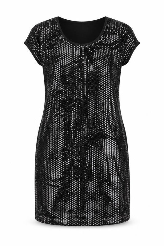Ronni Nicole Women Black Sequin Sheath Party Dress Size 12
