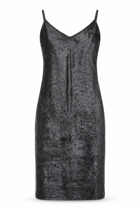 Karen Millen Women’s Grey Velvet Slip Dress UK 8 Midi Partywear
