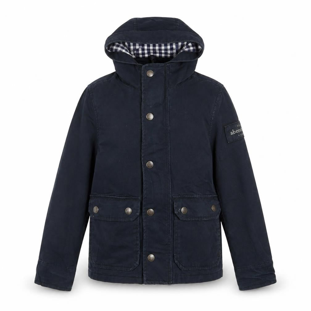 Abercrombie Boys Blue Hooded Parka Jacket Coat Size 7-8 Years