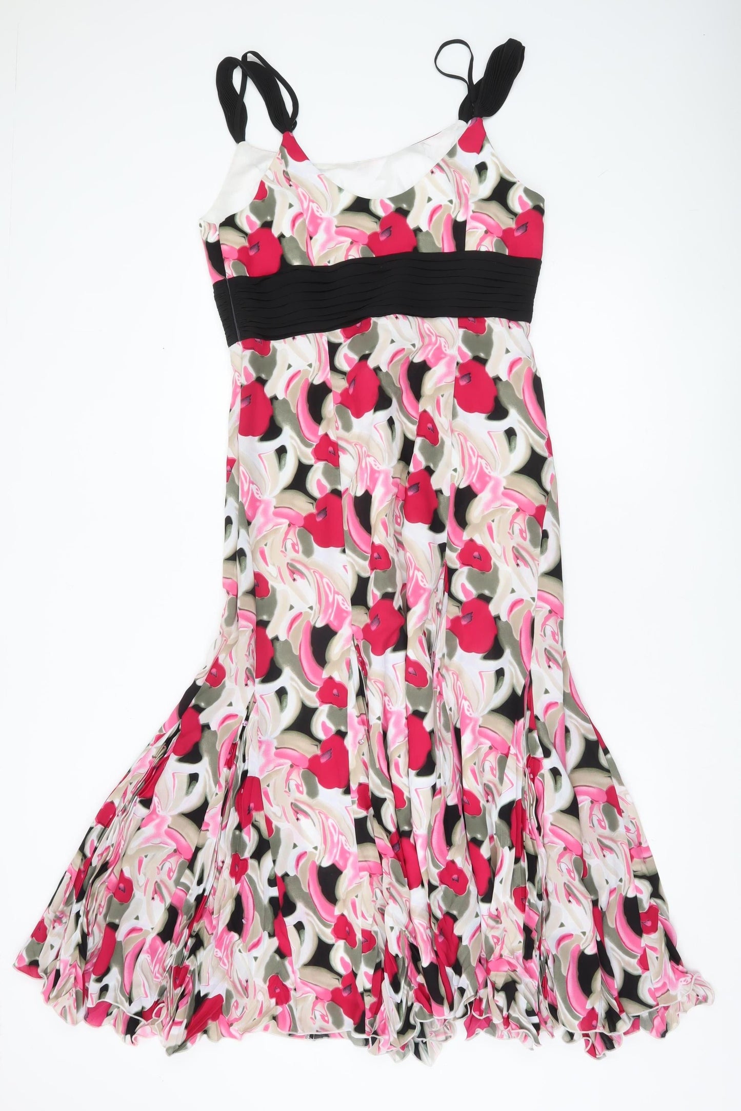 Roman Originals Women’s Multicoloured Floral Midi Dress Size 12 Sleeveless Fit & Flare