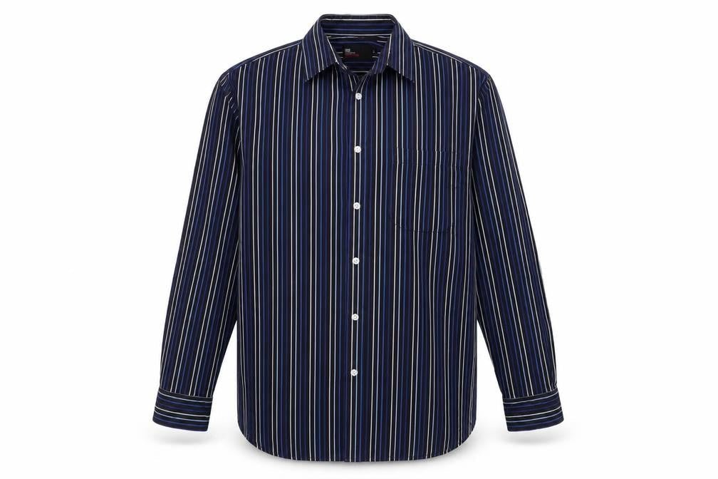 Marks & Spencer Men’s Blue Striped Long Sleeve Button-Up Shirt Size 16