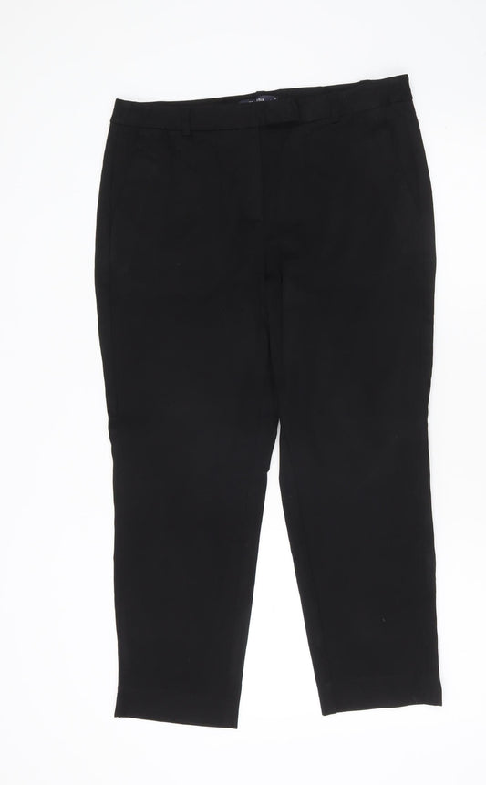 Marks and Spencer Womens Black Size 14 Straight Leg Work Trousers