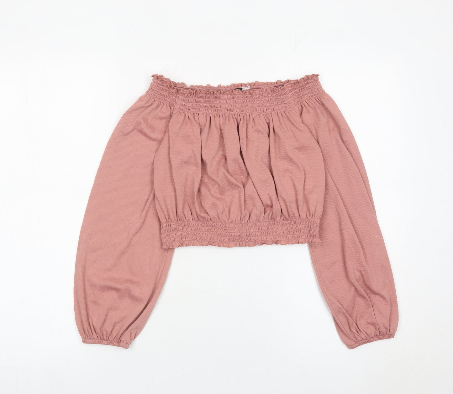 H&M Divided Women’s Pink Off-Shoulder Cropped Blouse Size S