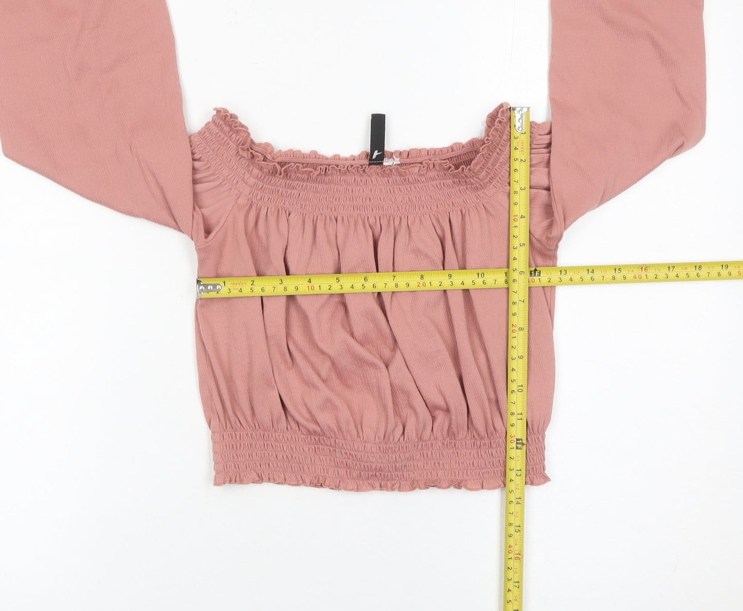 H&M Divided Women’s Pink Off-Shoulder Cropped Blouse Size S