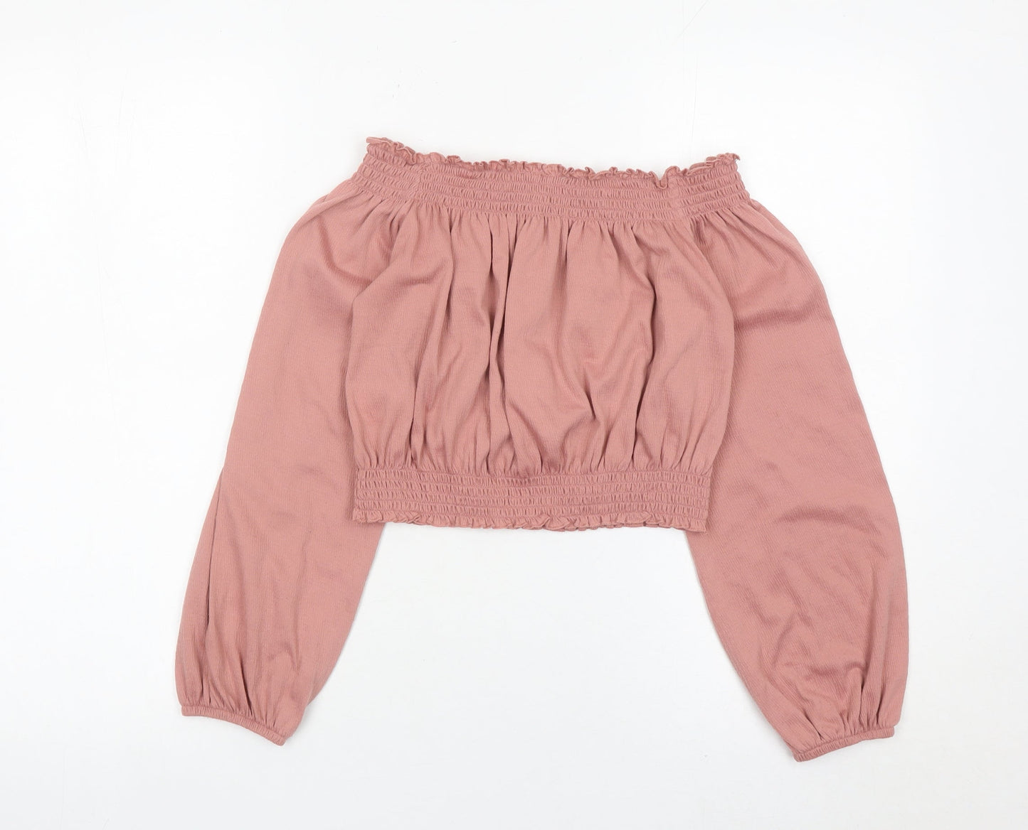 H&M Divided Women’s Pink Off-Shoulder Cropped Blouse Size S