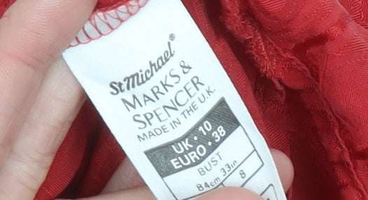 Marks and Spencer Women’s Red Short Sleeve Cupro Blouse UK 10