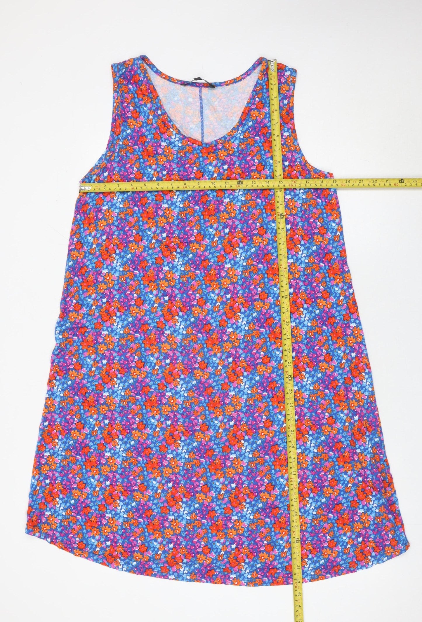 Bonmarché Womens Multicoloured Floral Sleeveless Shift Dress Size 16