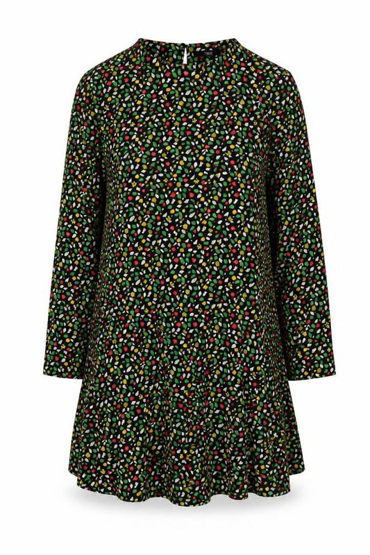 Next Womens Multicoloured Floral Shift Dress UK 16 Long Sleeve Crew Neck