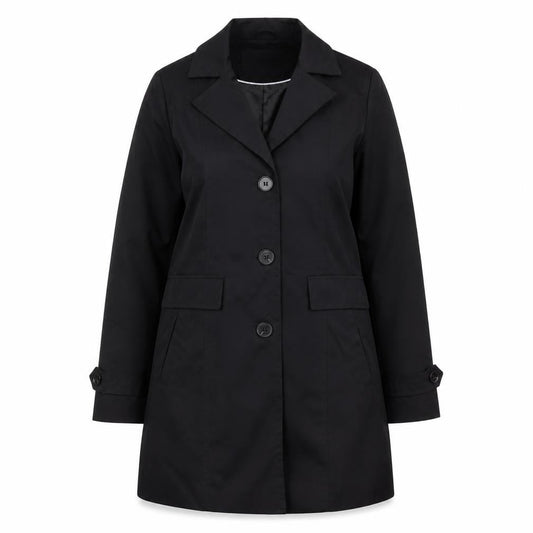 Vero Moda Women's Black Mid-Length Overcoat M Buttoned Workwear