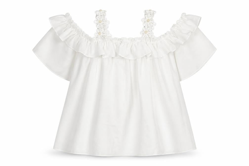 Quiz Women White Off Shoulder Ruffle Tunic Blouse Size M