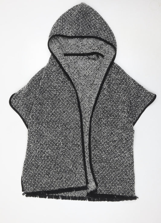 Atmosphere Women Grey Hooded Cape Cardigan Size 6-8 Wool Blend
