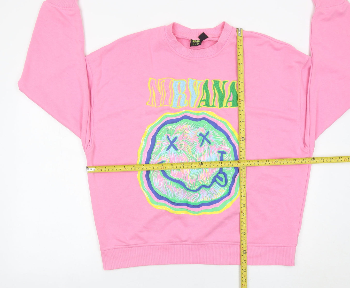 Nirvana Womens Pink Graphic Pullover Sweatshirt Size 10/12 UK