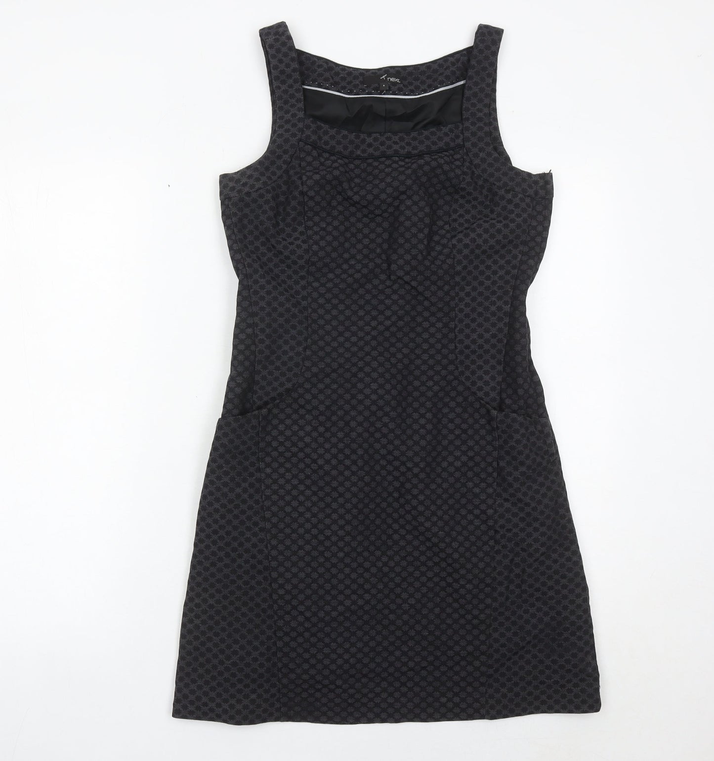 Next Women’s Black Geometric Sheath Dress Size 8 Sleeveless