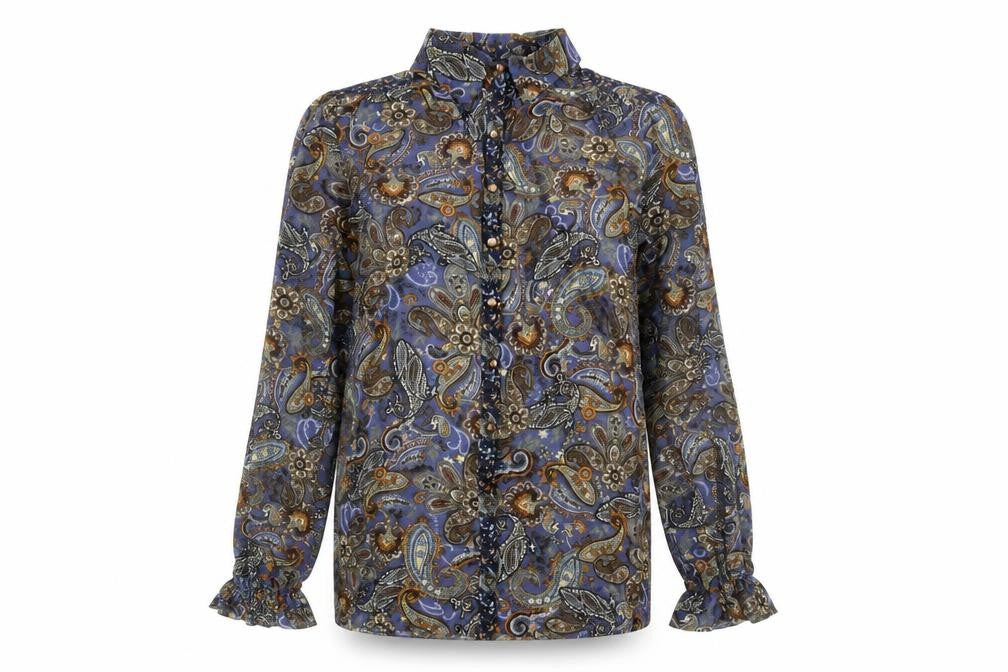 Mango Suit Womens Multicoloured Paisley Blouse Size 12 Tunic Style