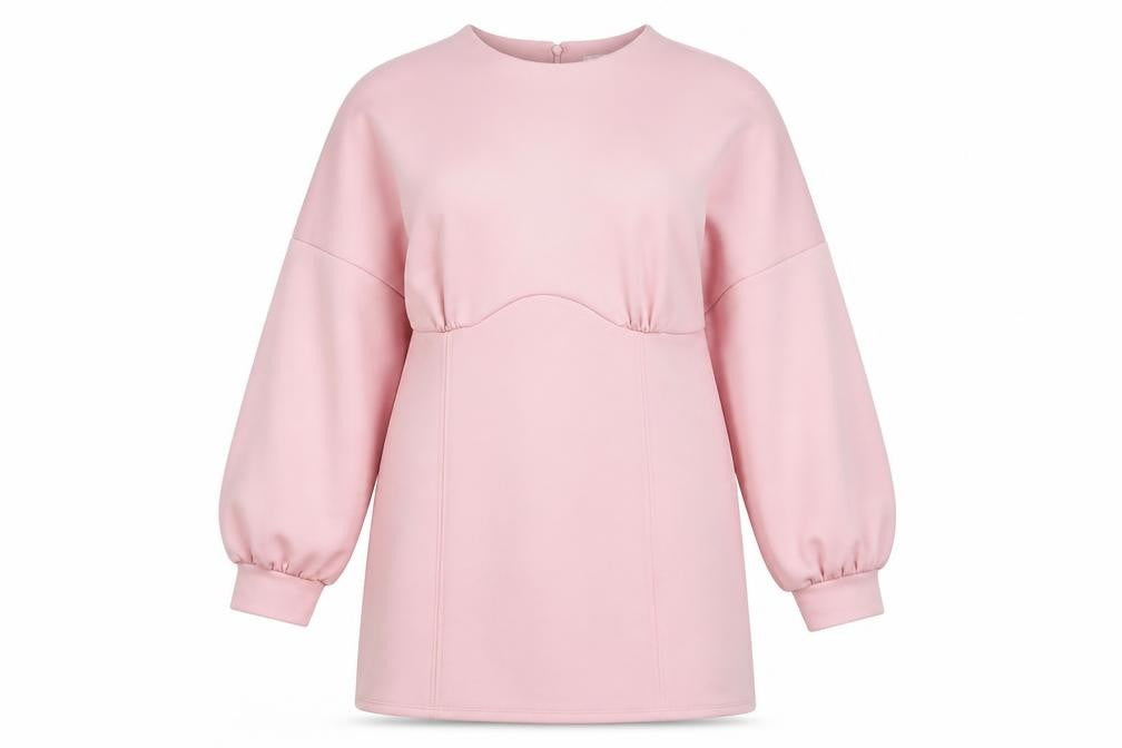 River Island Women’s Pink Shift Dress Size 14 Long Sleeve Party