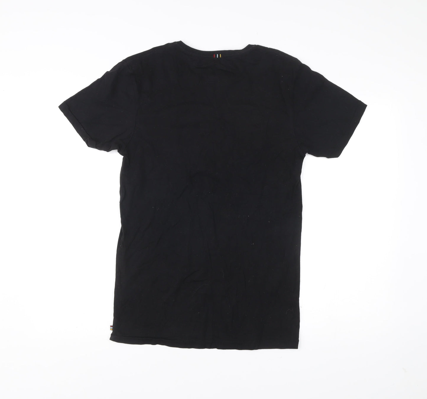 Rusty Mens Black Small Graphic Surf T-Shirt Short Sleeve Crew Cotton