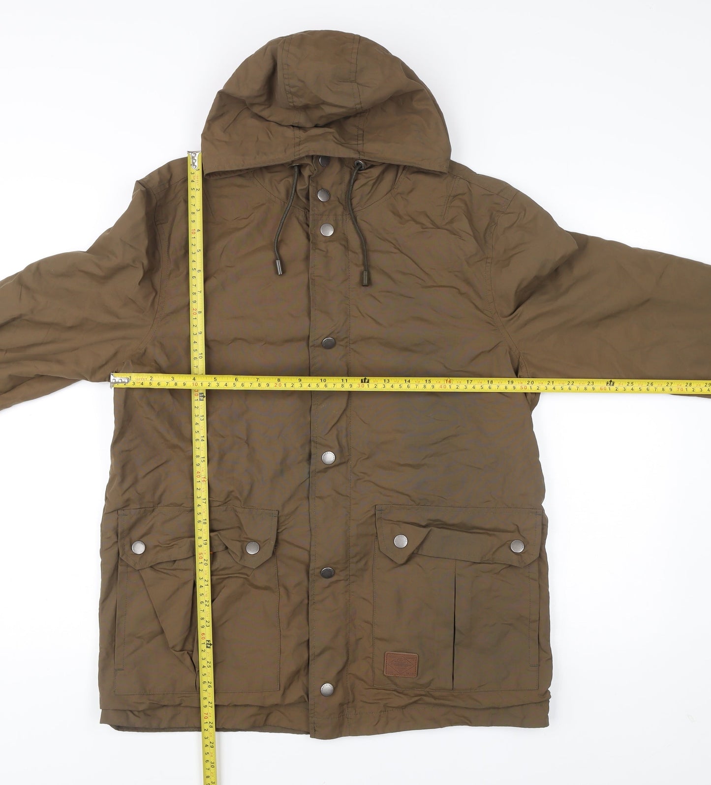 Threadbare Men’s Brown Parka Jacket M Hooded Casual Outerwear