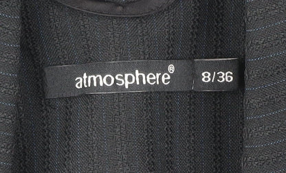 Additional view of Atmosphere women’s black pinstripe blazer, size UK 8, regular fit jacket