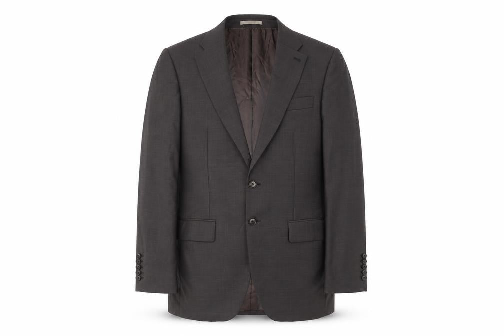 Next Luxury Men's Brown Wool Suit Jacket 40R Regular Fit Notch Lapel