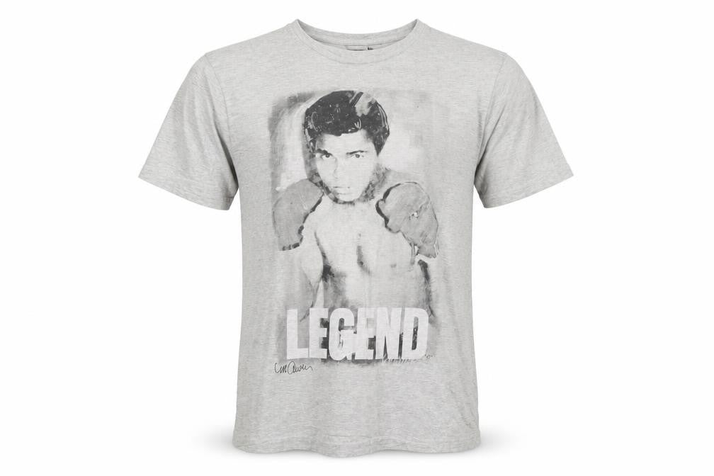 Celebrity Icons Men’s Grey Boxing Legend Graphic T-Shirt Size L