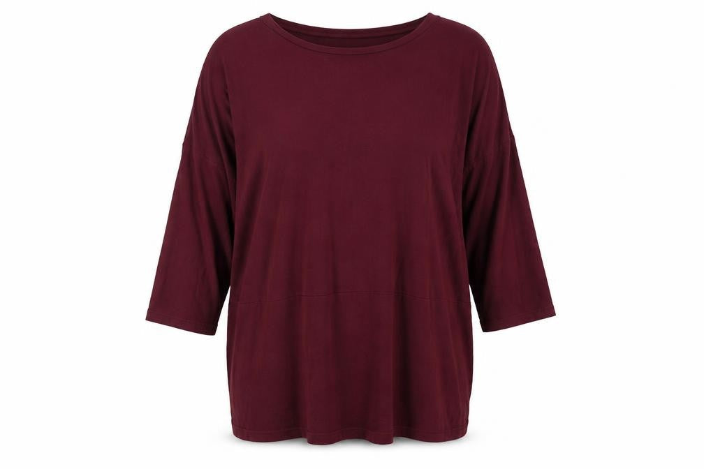 Zara Women Red Tunic Style 3/4 Sleeve Relaxed Fit Top Size 4
