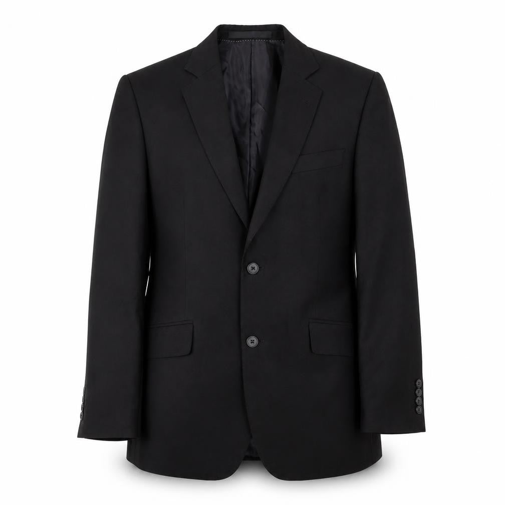 Dehavilland Men's Black Blazer Jacket 36R Long Regular Fit Two Button