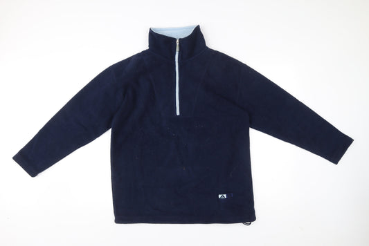 Authentic Sports Womens Blue Size 10 Fleece 1/2 Zip Pullover Sweatshirt