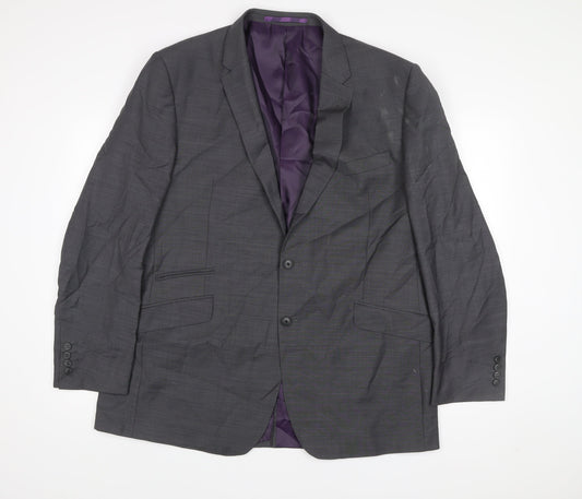 Marks and Spencer Men’s Grey Wool Blend Tailored Fit 46L Blazer Jacket