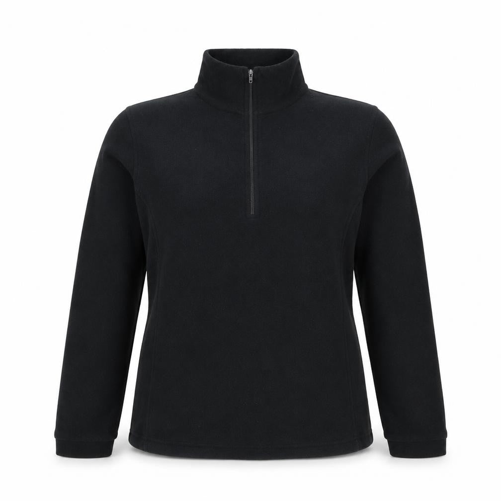 Dynamic Womens Black Fleece Pullover Sweatshirt Size L 1/4 Zip Warm