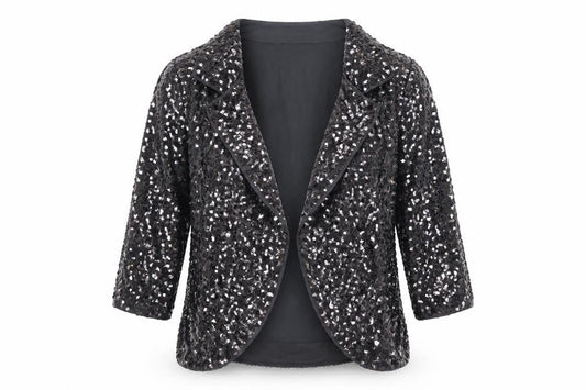 Phase Eight Women Black Sequin Cardigan Size 12 Formal Partywear