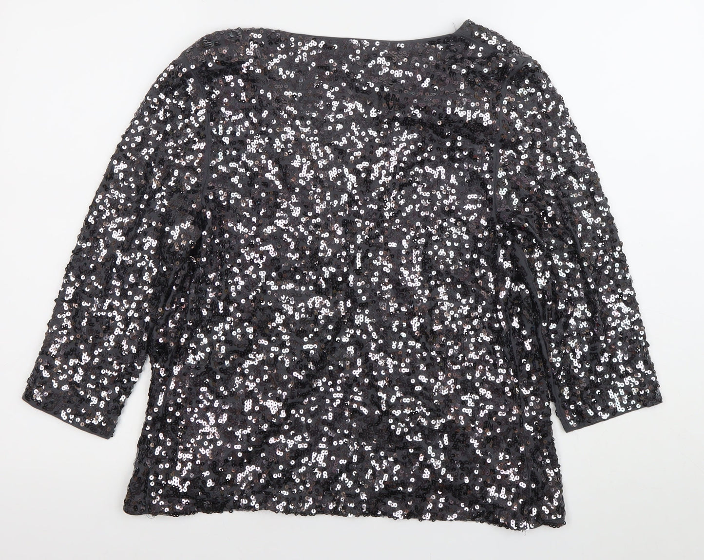 Phase Eight Women Black Sequin Cardigan Size 12 Formal Partywear