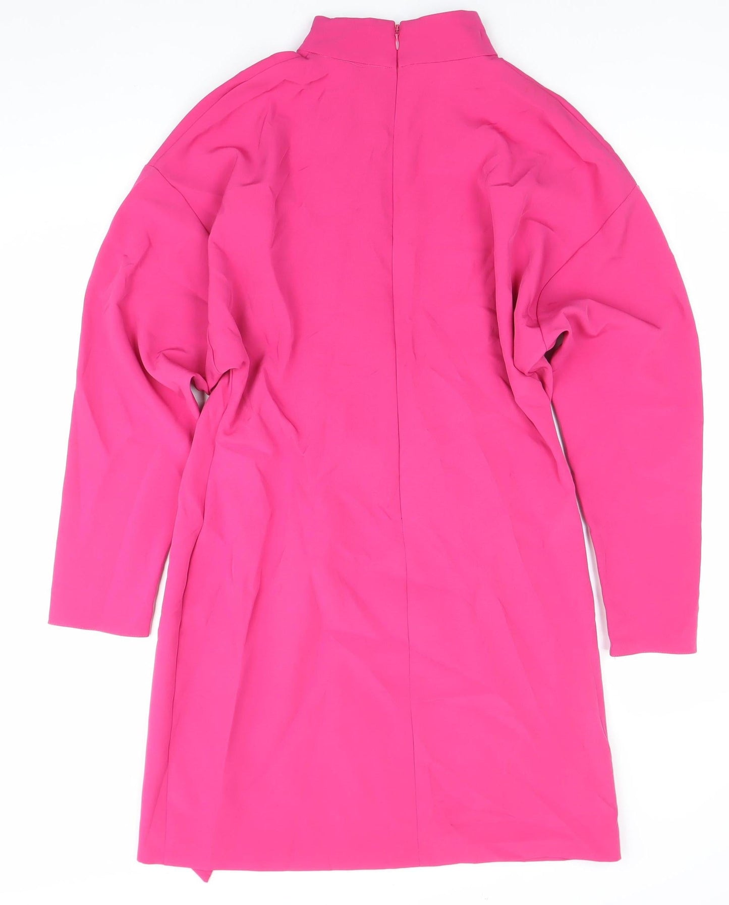 Michelle Keegan Women’s Pink Shift Dress Size 16 High Neck Belted