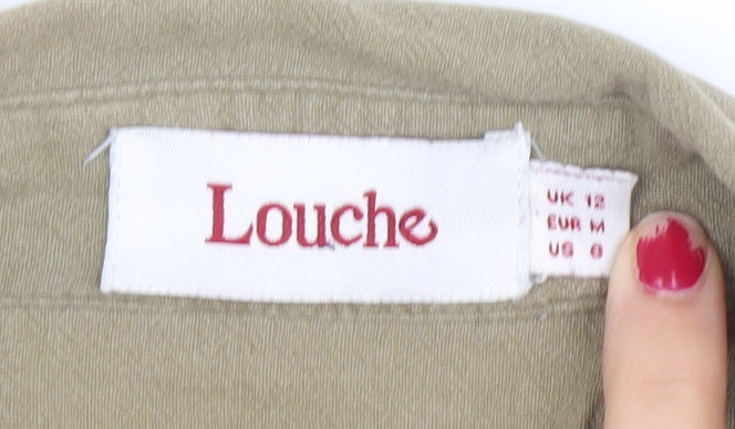 Louche Women’s Brown Short Sleeve Collared Jumpsuit UK 12