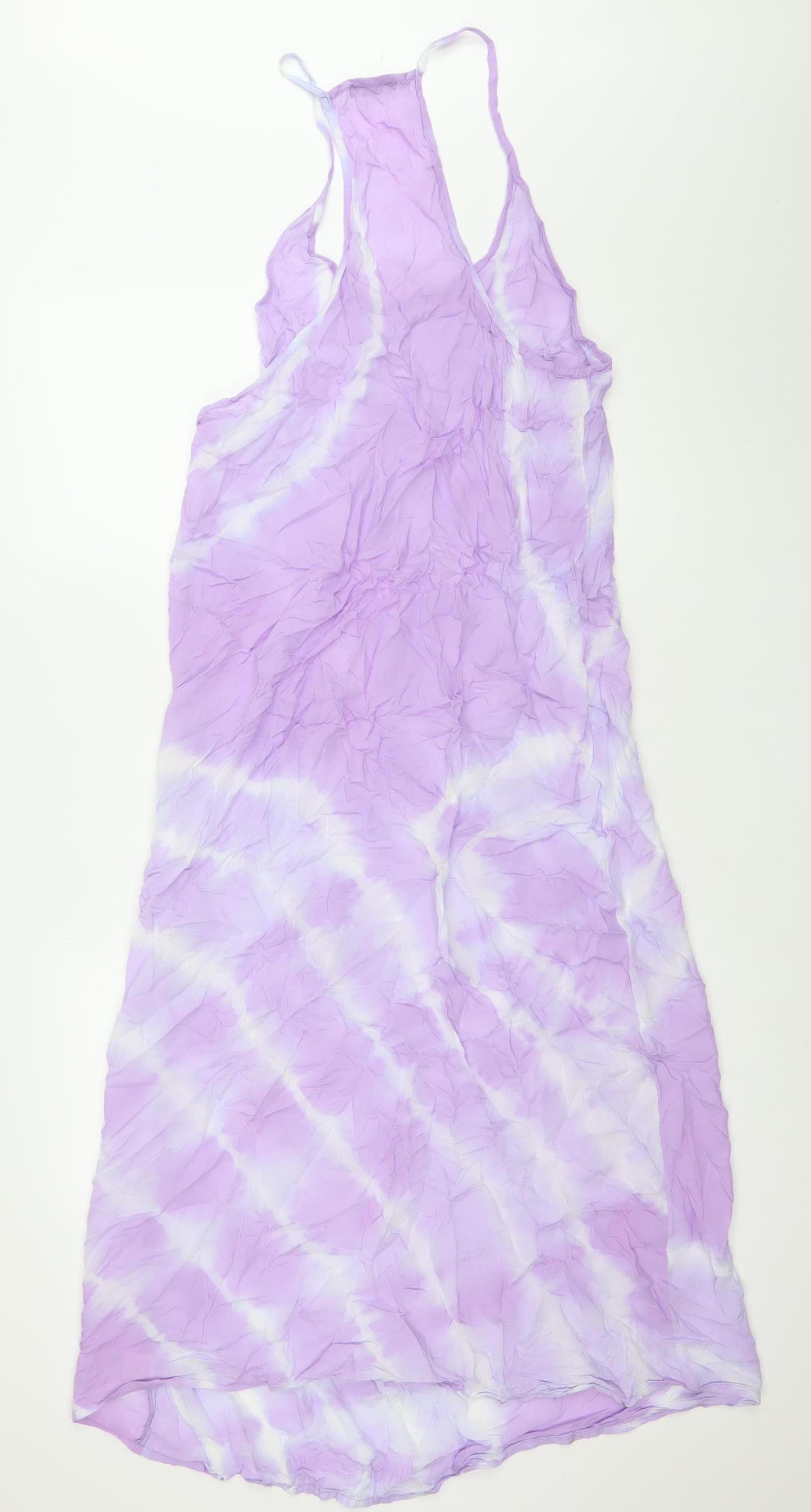 Dancing Leopard Women’s Purple Tie Dye Viscose Slip Dress S Long Summer