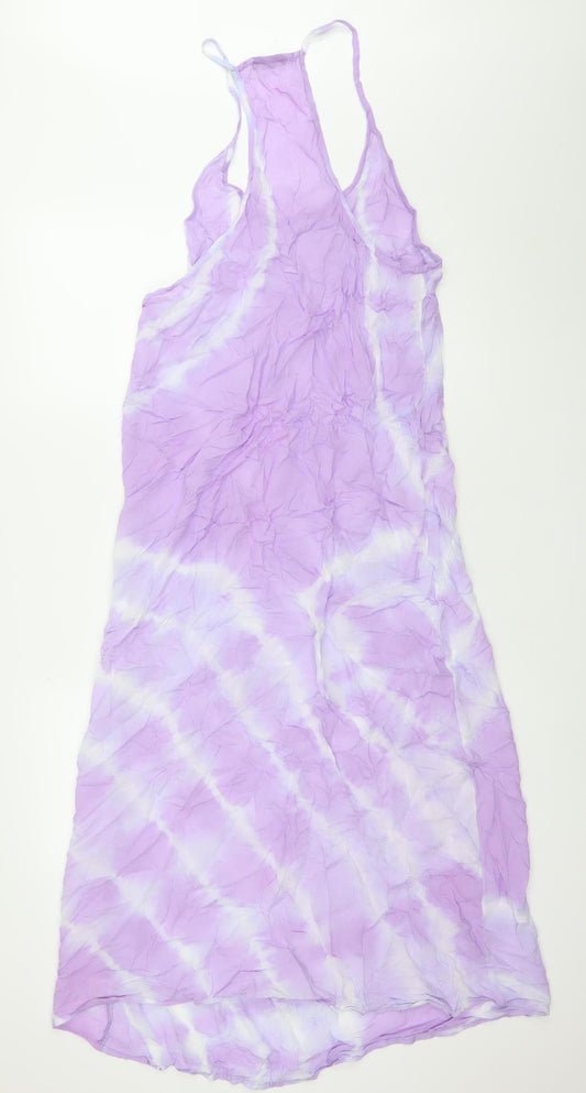 Dancing Leopard Women’s Purple Tie Dye Viscose Slip Dress S Long Summer
