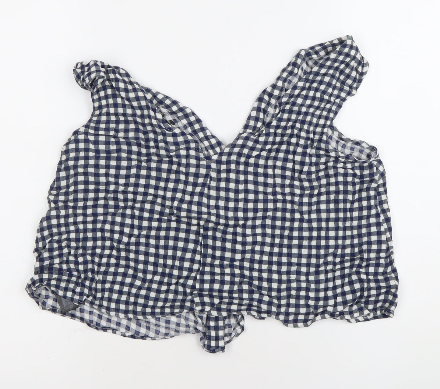 ASOS Women’s Blue Check Cropped Sleeveless Blouse UK 12