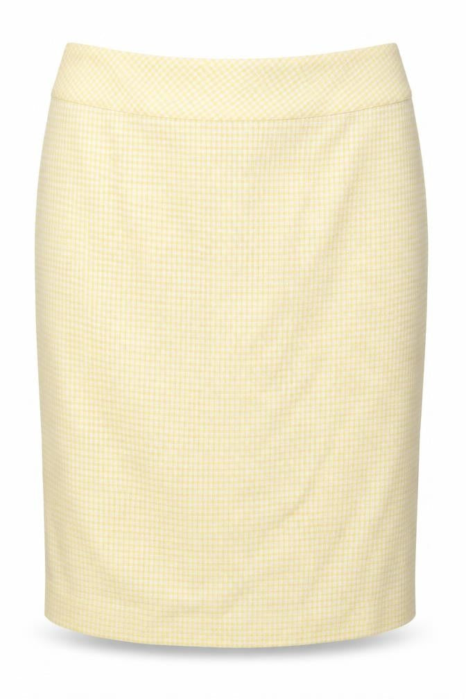 Caroline Charles Women Yellow Wool Blend Pencil Skirt UK 14
