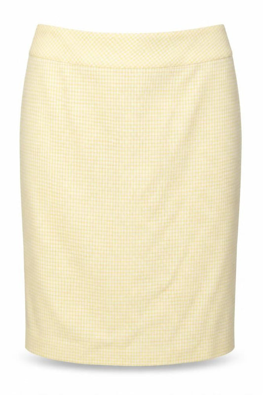 Caroline Charles Women Yellow Wool Blend Pencil Skirt UK 14