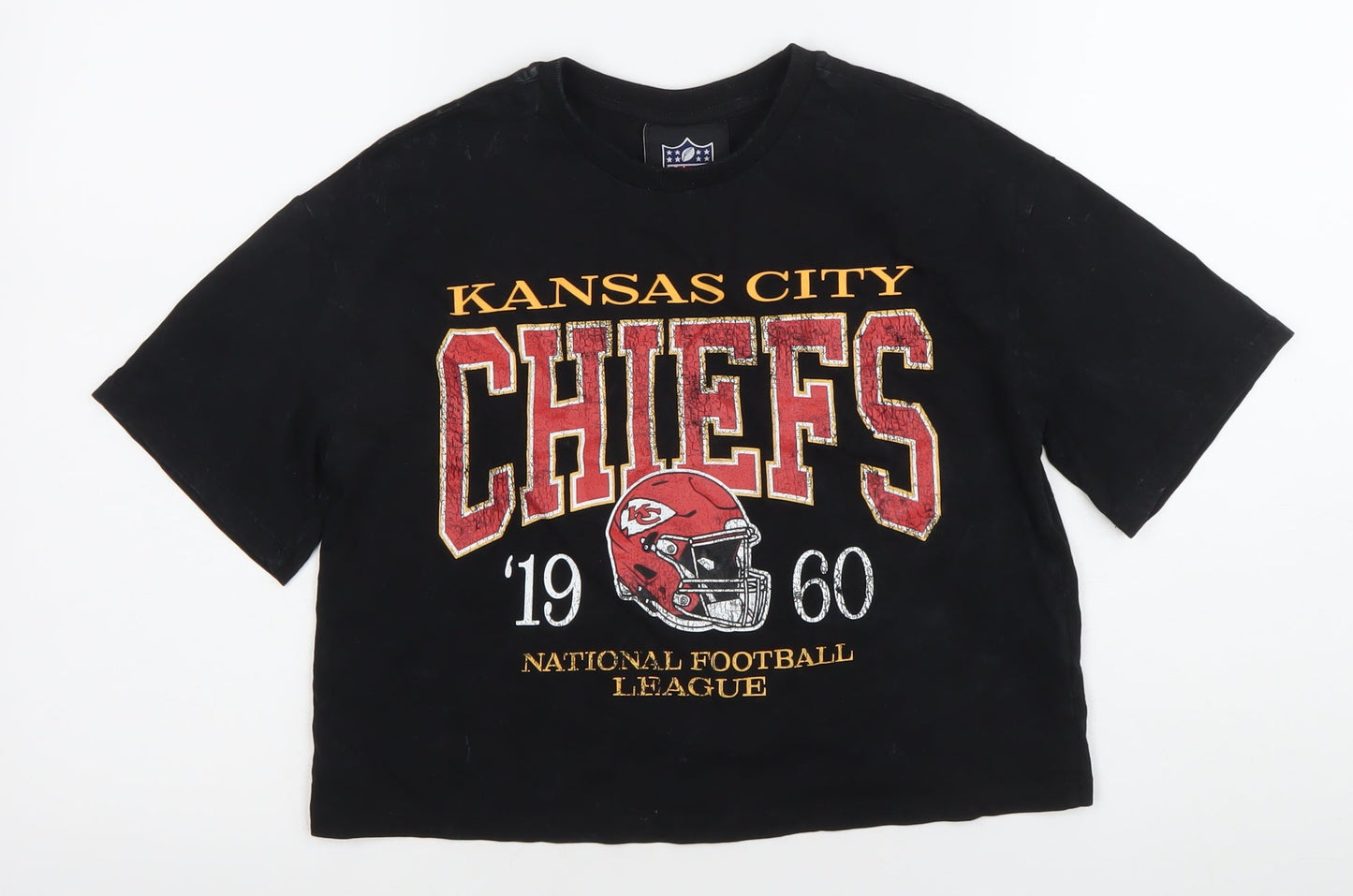 Marks and Spencer Teens Black Cotton Kansas City Chiefs T-Shirt Size 10