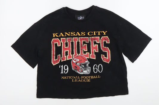 Marks and Spencer Teens Black Cotton Kansas City Chiefs T-Shirt Size 10