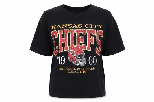Marks and Spencer Teens Black Cotton Kansas City Chiefs T-Shirt Size 10