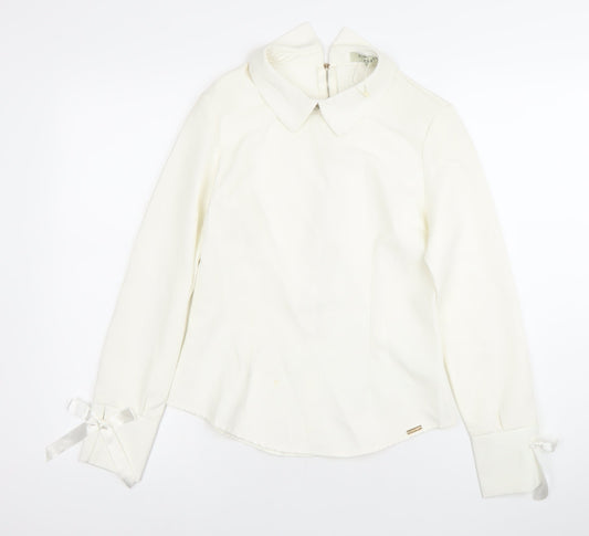 Freesia Paris Women’s Ivory Collared Long Sleeve Blouse M
